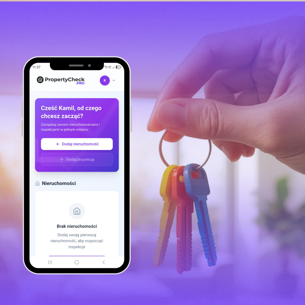 Dashboard aplikacji PropertyCheck do zarządzania najmem